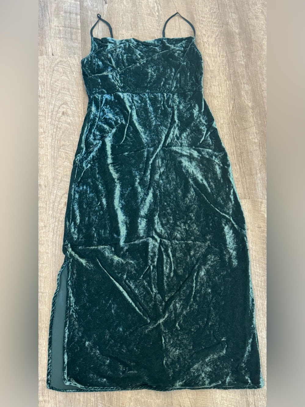 Anthropology Elyse Green Velvet Bias Slip Midi Dress, Size XS (S) - SOLD OUT